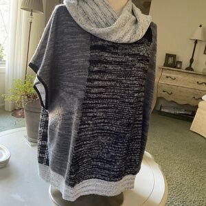 Gray and black multi colored & multi patterned sweater by Curio.  Size L